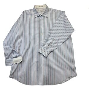 Paul Fredrick Non-Iron Dress Shirt‎ Striped Button Up 17 1/2-33